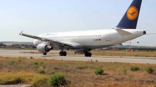 DAIPX Lufthansa Airbus A320 takeoff Jerez de la Frontera LEJR [upl. by Francklin945]