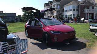 Tesla Model X Gullwing Door and Light Show [upl. by Launce]