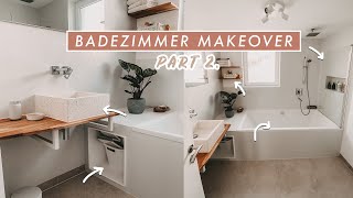 Badezimmer Makeover Part 2  DIY Terrazzo Waschtisch  Duschwand und Regal bauen  EASY ALEX [upl. by Collins]