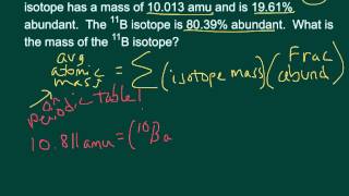 Calculating the Mass for Isotopes with Natural Abundance [upl. by Ennayt]