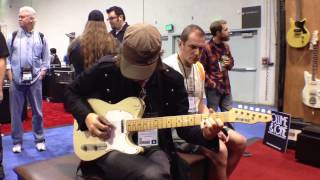 Andy wood Checks Out Friedman Amps David Allen Pickups And RocknRollRelics Tele At NAMM [upl. by Arno237]