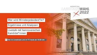 Niedersachsen wählt Landtagswahl 2022  LIVE [upl. by Isaacson]