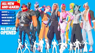 Fortnite New and Leaked Skins and Emotes by Chapter 4 Season 4 all Styles opened [upl. by Sephira218]