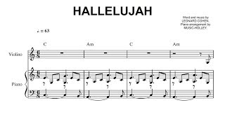 Leonard Cohen  Hallelujah violin and piano sheet [upl. by Josephson]