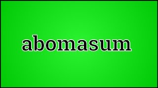 What Abomasum Means [upl. by Airretnahs]