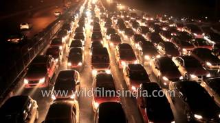 Delhi traffic nightmare Tailback traffic near Vasant Kunj crossing [upl. by Varden779]