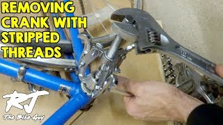 Removing VERY Stuck Crank Arm With Damaged Threads [upl. by Pena]