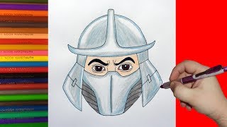 How to draw Shredder ninja turtles Как нарисовать Шредера [upl. by Eeralav512]