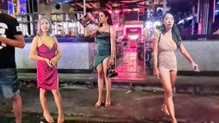 4k Thailand Phuket Patong Beach Freelancers So Many Pretty Ladies [upl. by Haidadej]