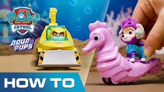 NEW Aqua Pups Whale Patroller and Vehicles  PAW Patrol How To  Toys for Kids [upl. by Aytak]