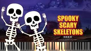 Spooky Scary Skeletons Piano tutorial and Karaoke [upl. by Koblas75]