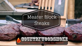 Meater Block  Cooking 4 steaks with different doneness on Weber Summit Charcoal [upl. by Akimert782]