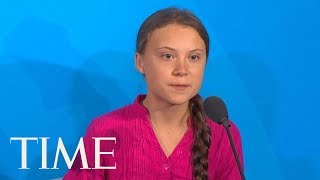 Greta Thunberg Delivers Emotional Speech During UN Climate Summit  TIME [upl. by Nner]