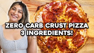 15 Min Airfryer Zero Carb Crust Pizza Made with 3 Ingredients I What I Eat For Weight Loss [upl. by Ennovahs984]