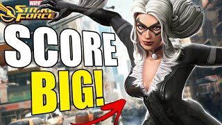 BLACK CAT EVENT Max Your Score with These Pacts Scourges  Marvel Strike Force [upl. by Kcin999]