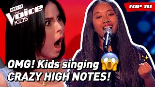 OUTSTANDING HIGH NOTES in The Voice Kids 😱 part 4  TOP 10 [upl. by Hoye]