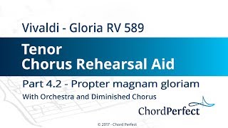 Vivaldis Gloria Part 42  Propter magnam gloriam  Tenor Chorus Rehearsal Aid [upl. by Hanus]