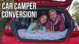 How to convert your car into a micro camper  Small car camper conversion [upl. by Atteuqaj]