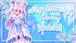 ❀ Diamond farming routine for the Glitterfrost update NO GAMEPASSES ❀  Tutorial  Royale High [upl. by Llaccm]