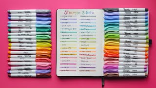 NEW Sharpie SNote 36 Creative Markers Swatches Names and Review [upl. by Kciredorb]