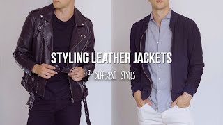 7 Different Styles of Leather Jackets for Men  OUTFIT INSPIRATION [upl. by Atem472]