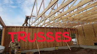 Roof Trusses Setting Attic Trusses To Make Loft Space [upl. by Conner]