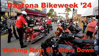 Bike Week Daytona Beach 2024 Walking Main Street [upl. by Duester562]