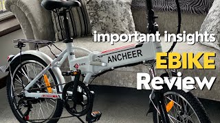 Important details about the ANCHEER ‎AMA005688 Folding Electric Bike [upl. by Rammaj]