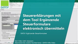 Steuererklärungen mit dem Tool Ergänzende Steuerformulare elektronisch übermitteln [upl. by Leibrag]