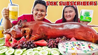 WHOLE LECHON BABOY MUKBANG  mrhatgulaman2739 [upl. by Binetta]