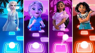 Frozen Elsa amp Baby Elsa vs Encanto Isabela amp Mirabel  Tiles Hop EDM Let It Go [upl. by Zetnod]