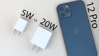 iPhone 12 Pro Charge Test 5W vs 20W Apple [upl. by Farmer]