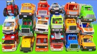 Koparki Koparka ciężarówka zabawki dźwig Bagrownica Ciągnik  straż pożarna  Toy Cars Vehicles [upl. by Barstow]