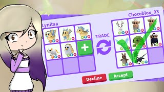 RETO TRADEAMOS SOLO MASCOTAS DORADAS EN ADOPT ME ROBLOX [upl. by Asilrac]