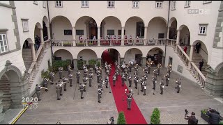 Militärmusik Kärnten  quotKärntner Liedermarsch Kärntner Landeshymne und Europahymnequot [upl. by Nahem]