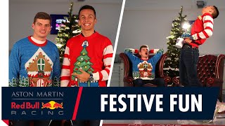 Festive Fun  Max Verstappen and Alex Albon Share Gifts And Jokes [upl. by Tronna]