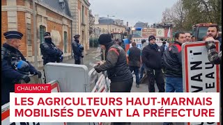 Mobilisation des agriculteurs devant la préfecture [upl. by Eulau]