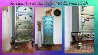 See How To Get This Perfect Metallic Paint Finish Over Chalk Paint [upl. by Cal817]