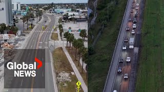 Hurricane Milton Drone shows empty streets evacuations as Florida braces for monster storm [upl. by Marylynne]