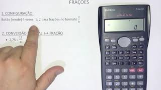 Operações com Frações na calculadora científica Casio fx82 MS [upl. by Chadbourne]