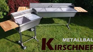 Kirschner Metallbau Edelstahlgrill Edelstahl Grill XXL BBQ Holzkohlegrill Gastrogrill Gastronomie [upl. by Notaek]