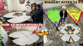 How to make kite  Biggest kites in amritsar 😱 12 Tawa [upl. by Aneer]