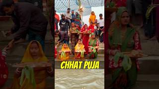 Chhat Puja at Village✨🙏🏻  puja chhathpuja minivlog trending shortsfeed [upl. by Naimerej794]