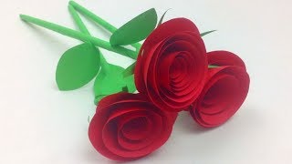 How to Make Small Rose Flower with Paper  Easy Paper Roses Flowers Step by Step  DIY Rose Of Paper [upl. by Euqinotna]