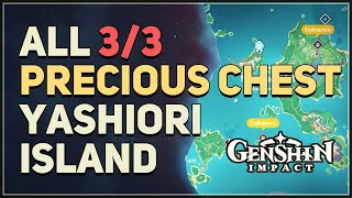 All 3 Yashiori Island Precious Chest Locations Genshin Impact [upl. by Anelad]