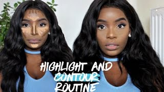 HIGHLIGHT amp CONTOUR ROUTINE  BrownDark Skin [upl. by Faletti]