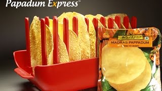 Papadum Express®  Mothers Madras Pappadum Microwave cook 10 papads in 45 seconds [upl. by Berman]