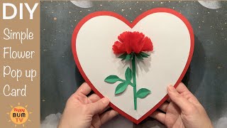 SIMPLE FLOWER POP UP CARD  5 MINUTE POP UP CARD I EASY DIY PAPER CRAFTS [upl. by Cirillo]