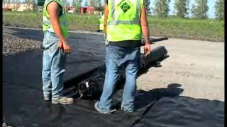 Geotextile Fabric Laying Process [upl. by Atilek]