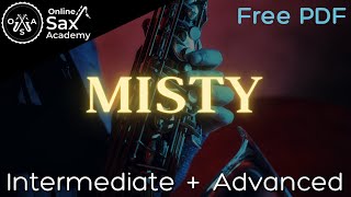 On a Misty Night  Easy Solo Example for Alto Sax [upl. by Adolfo221]